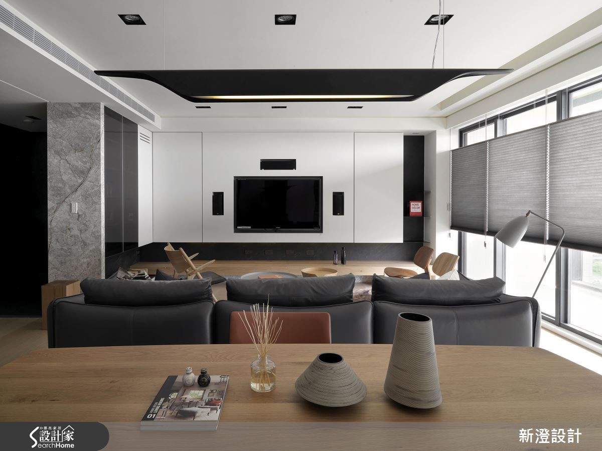 以愜意自在的北歐風格為設計概念，並利用黑、灰、白等